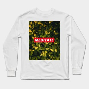 Meditate green 02 Long Sleeve T-Shirt